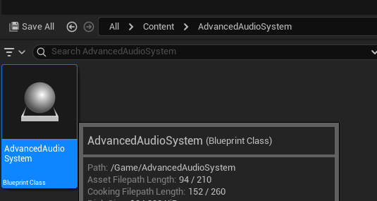 Open Advanced Audio System folder