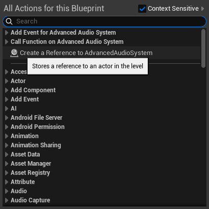 Create a Reference to Advanced Audio System