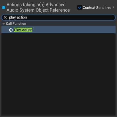 Search for Play Action in the context menu