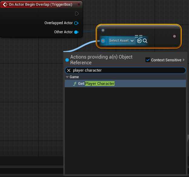 Equals node and Player Character reference